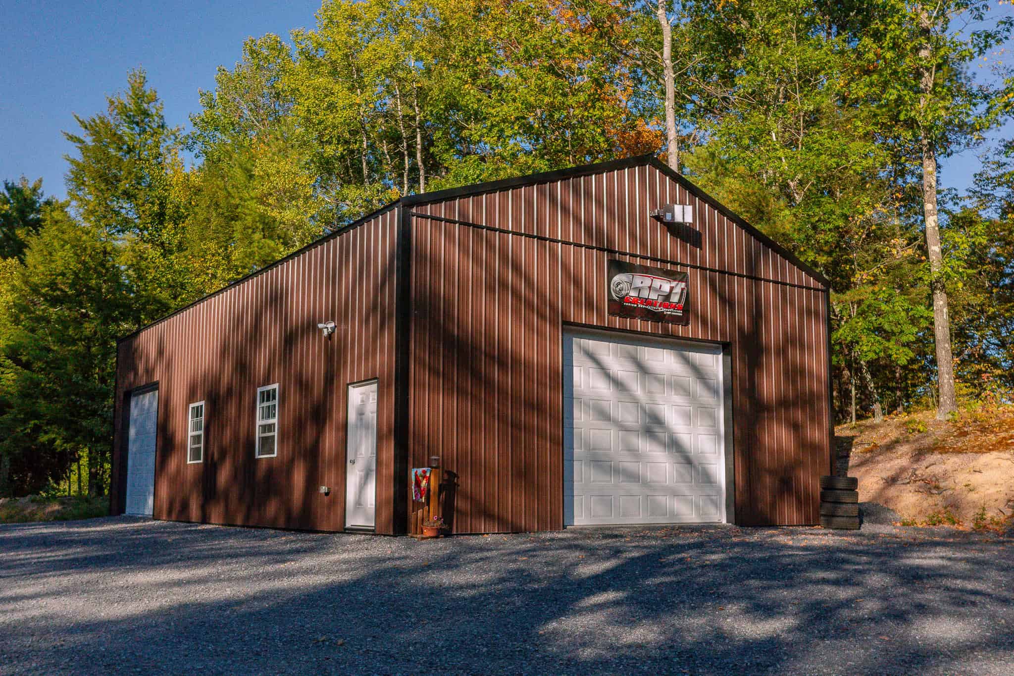 Brown and Black Garage New York Post-Frame Garage