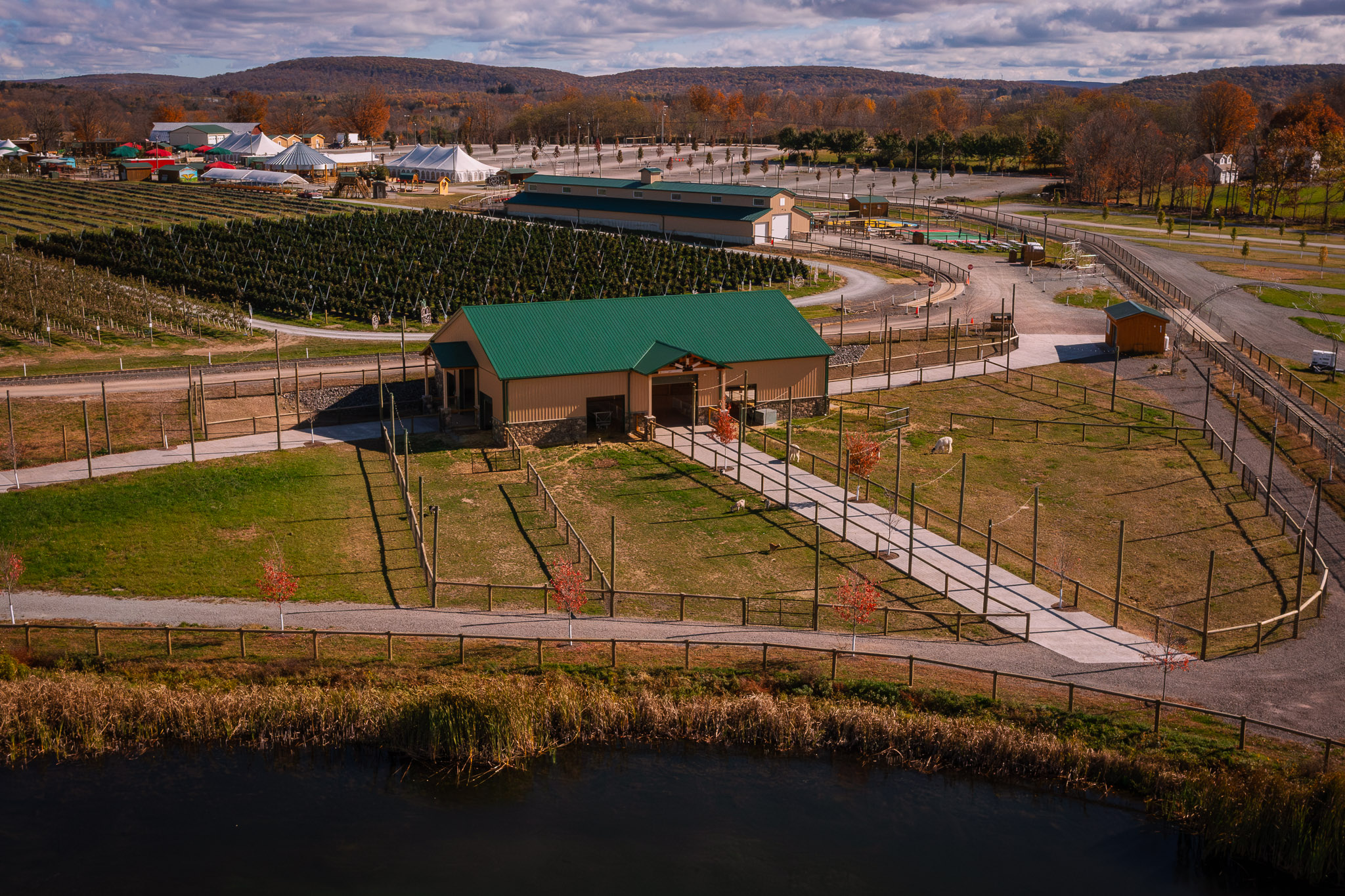 Two-Tone Post Frame Farm Building Exterior