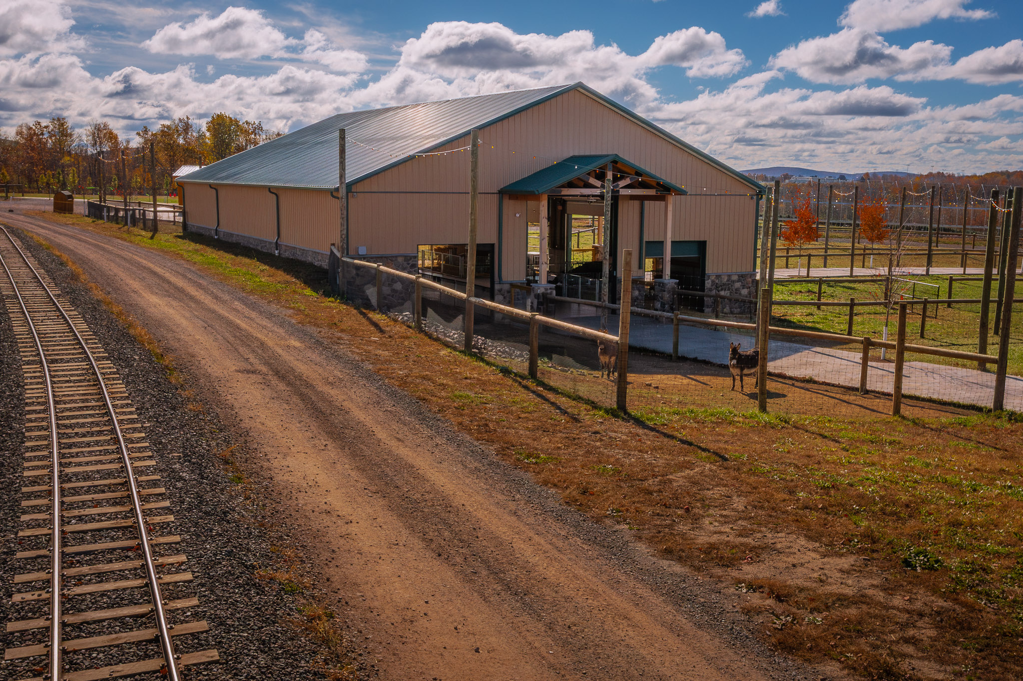 Sidewall View of Stone Veneer Agricultural Building