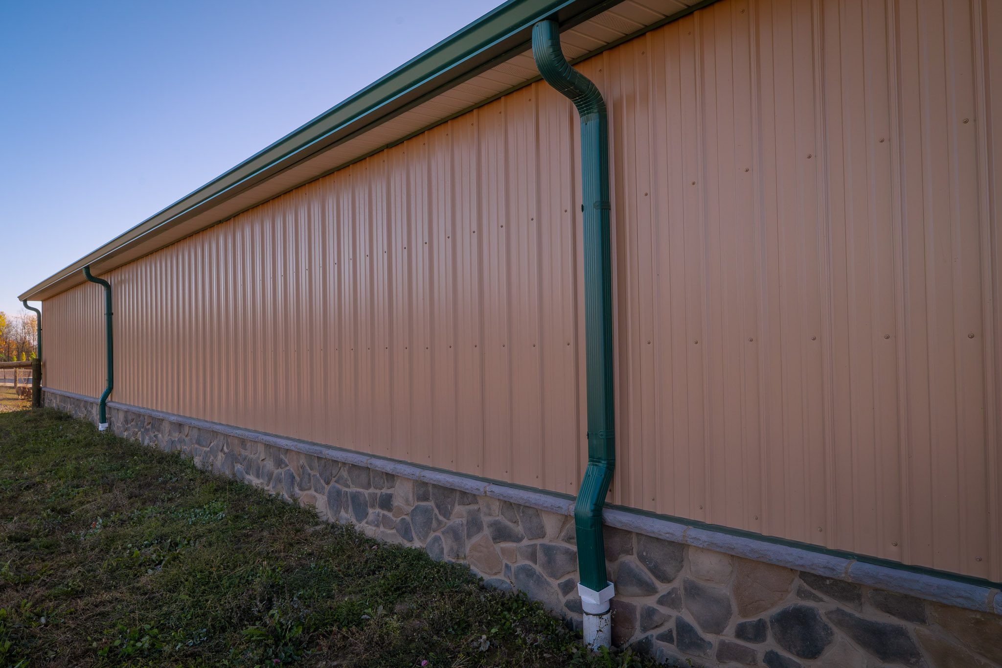 Stone Veneer Wainscot Detail on Agricultural Building