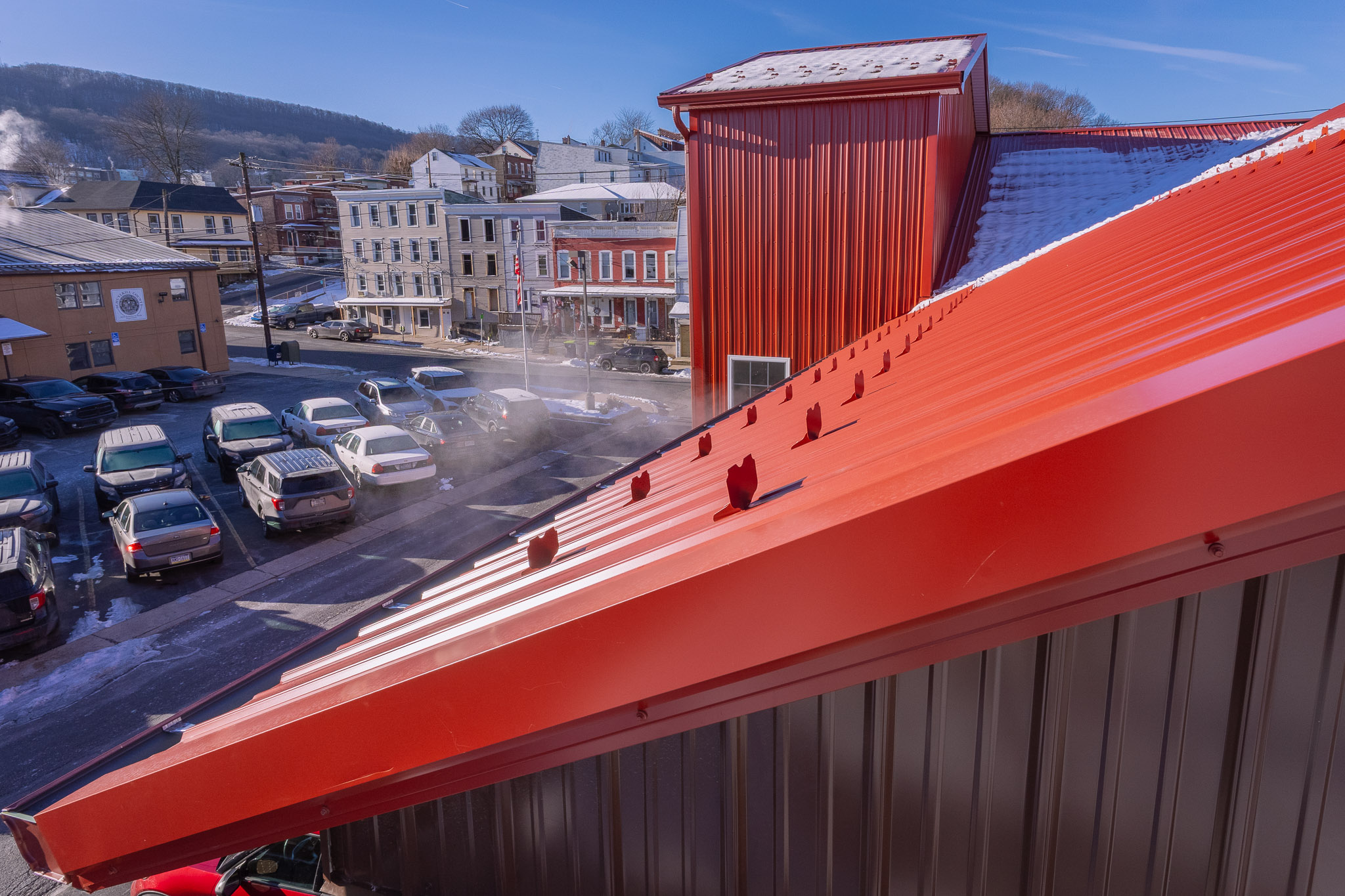 Red Metal Fire Station Frontier Panel Roof Red Metal Fire Station Roofing Frontier Panel MF005